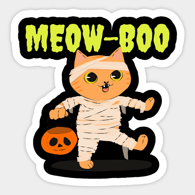 Cat Halloween Mummy Gift Sticker by Anassein.os